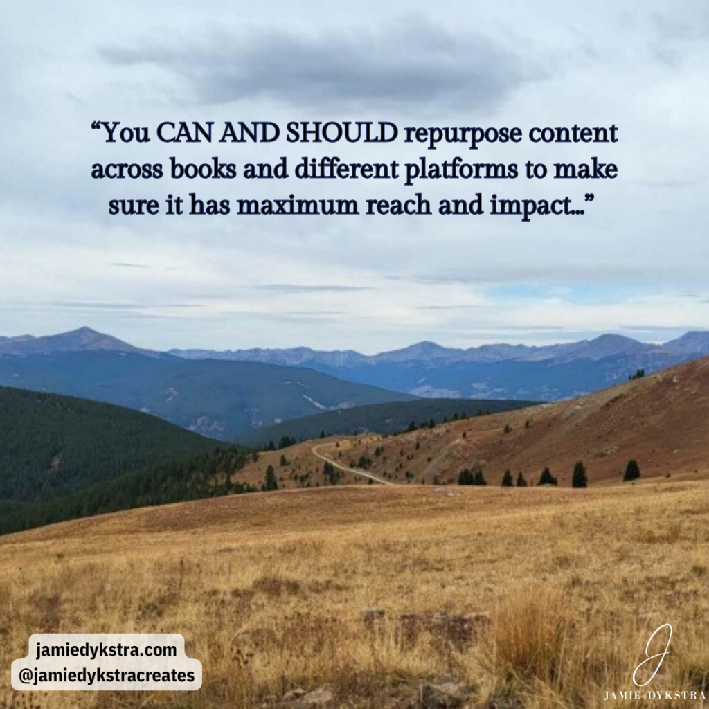 Picture of mountains with a quote from the blog over it.