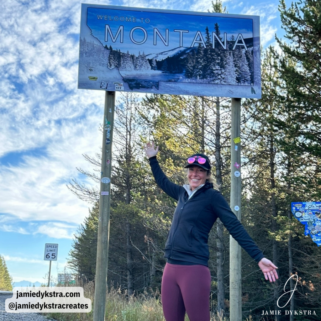 Me standing by the Welcome to Montana sign.